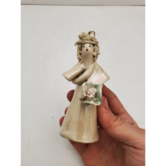 Mid Century Italian Flower Lady Figurine, Seated Lady , Hand Made and Painted - - Picture 7 of 10